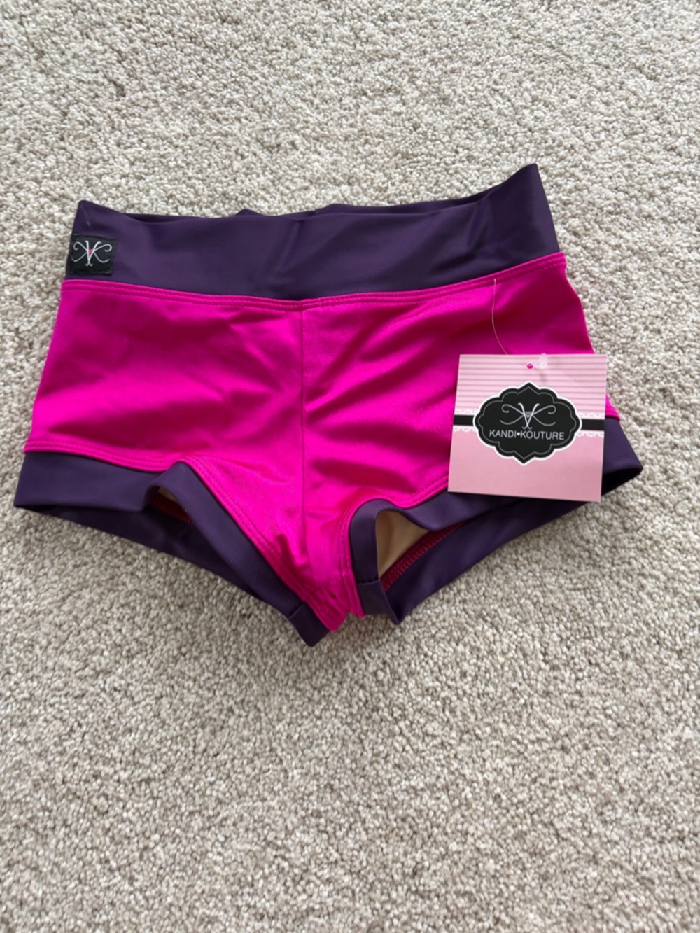 Kandi Kouture Girls' Hot Pink and Purple Dance Shorts